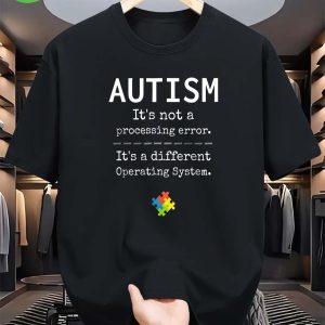 Camiseta masculina de conscientização sobre o autismo - Preta
