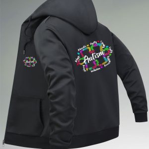 Casaco preto para homem com estampado