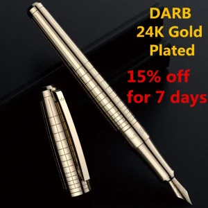 Caneta-tinteiro DARB banhada a ouro 24K